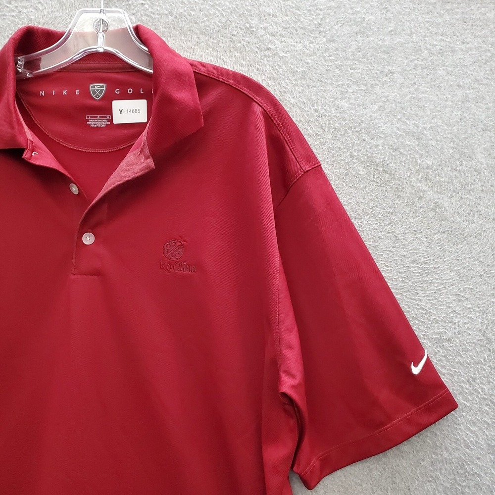 Nike Golf Men Polo Shirt Large Red Swoosh Logo Embroidered Short Sleeve Collar - Picture 3 of 10